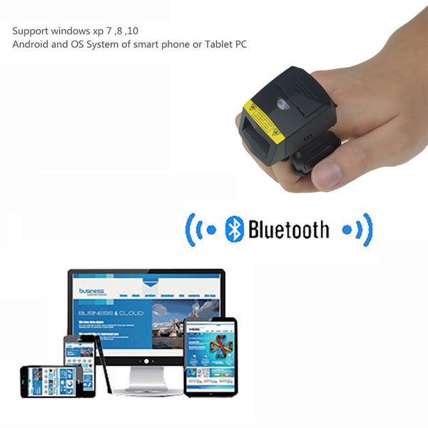 Wearable Android USB Bluetooth Wireless Handheld 2D QR Bar Code Barcode Scanner