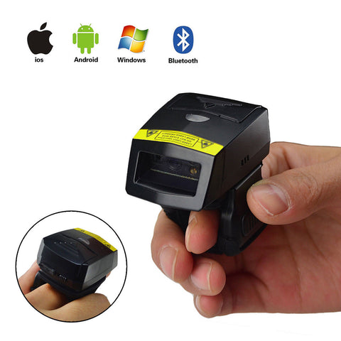 Wearable Android USB Bluetooth Wireless Handheld 2D QR Bar Code Barcode Scanner