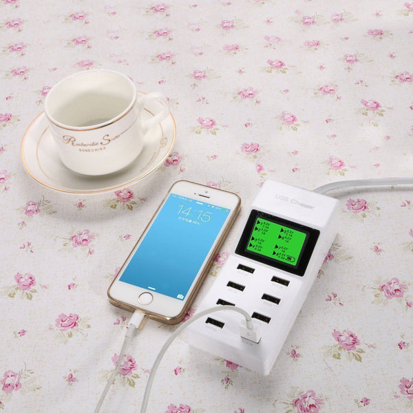 8 Port Rapid LED Multi Universal USB Power Supply Socket Smart Charger Station