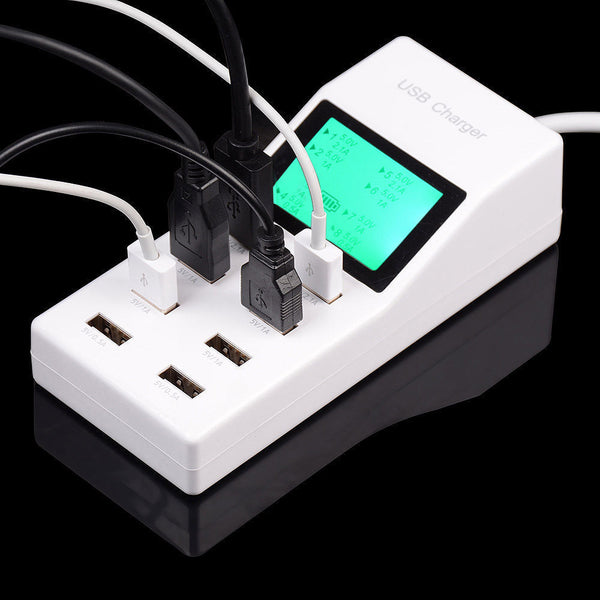 8 Port Rapid LED Multi Universal USB Power Supply Socket Smart Charger Station