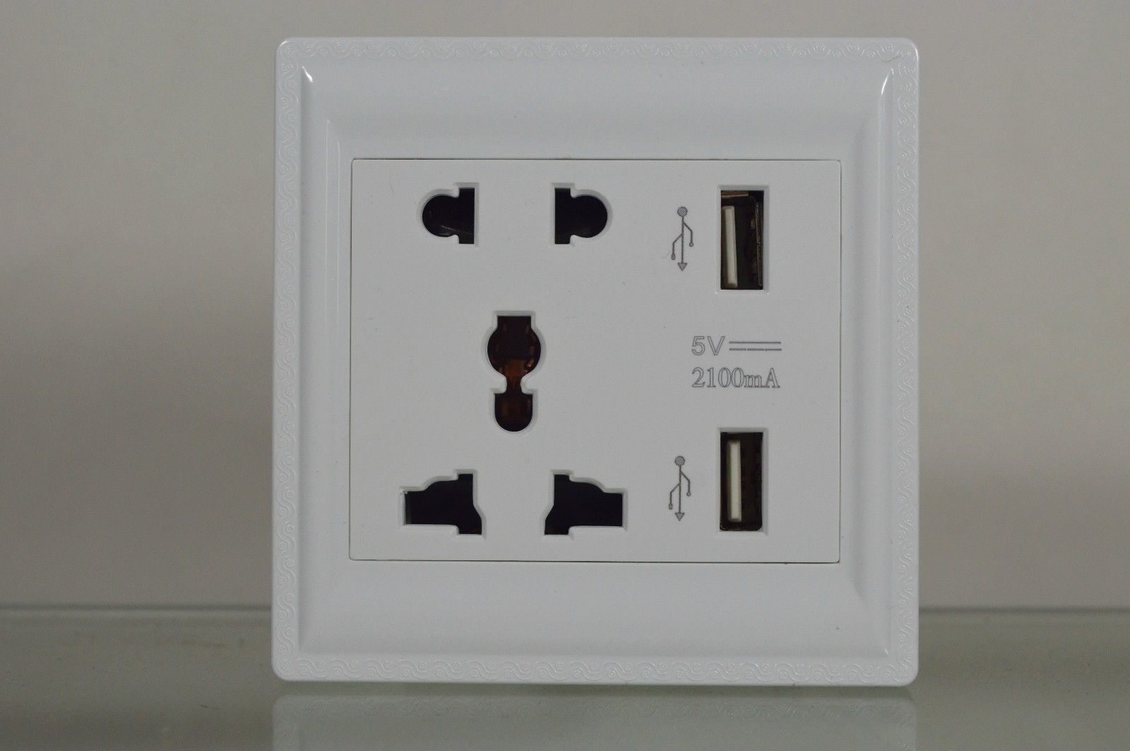 5 pcs Dual USB 2 Port Wall Charger Dock Power Socket Power Outlets Panel Plate