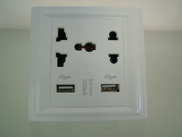 5 pcs Dual USB 2 Port Wall Charger Dock Power Socket Power Outlets Panel Plate