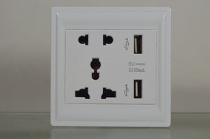 5 pcs Dual USB 2 Port Wall Charger Dock Power Socket Power Outlets Panel Plate