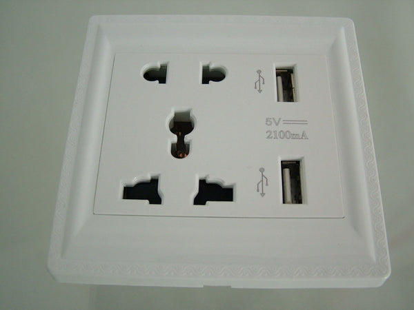 5 pcs Dual USB 2 Port Wall Charger Dock Power Socket Power Outlets Panel Plate