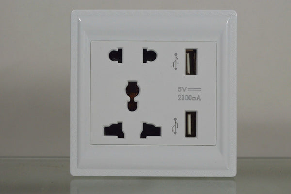 5 pcs Dual USB 2 Port Wall Charger Dock Power Socket Power Outlets Panel Plate