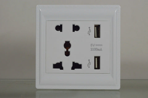 5 pcs Dual USB 2 Port Wall Charger Dock Power Socket Power Outlets Panel Plate