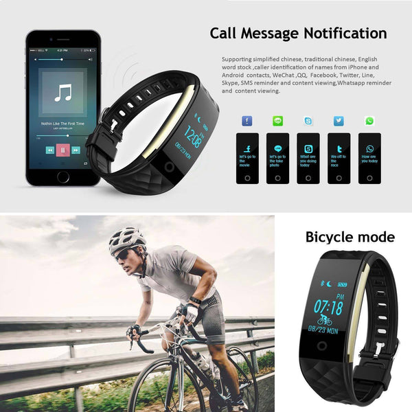Heart Rate GPS Waterproof Smart Bracelet Watch Wristband Sport Fitness Tracker