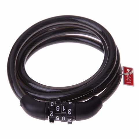 Bike Bicycle Lock Code Password Safety Security Anti-theft Cycling Coiling Cable