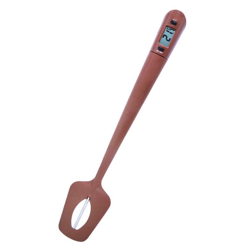 Food Meat Coffee Scraper Stir Thermometer LCD Thermometers Gauges Probe Stick