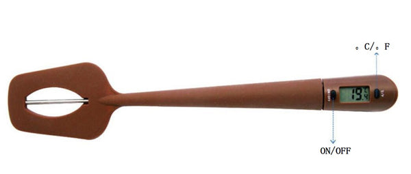 Food Meat Coffee Scraper Stir Thermometer LCD Thermometers Gauges Probe Stick