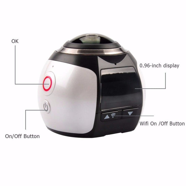 Wireless 360 Degree Wifi 4K 3D Action Sport DV VR Dash Cam Waterproof Camera