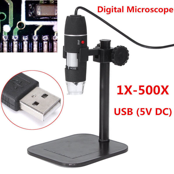 2 MP USB LED Digital Microscope Endoscope Magnifier Lift Stand 1000X Zoom Camera