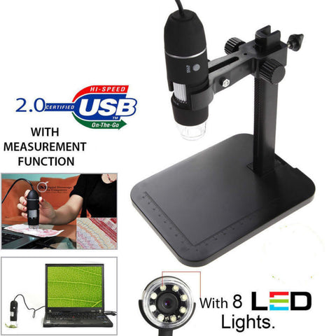 2 MP USB LED Digital Microscope Endoscope Magnifier Lift Stand 1000X Zoom Camera