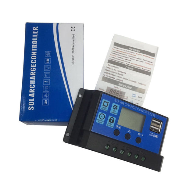 30A Dual USB Solar Panel Battery Protection Regulator Charge Controller 12V 24V