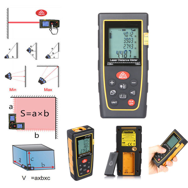 Digital LCD Laser Distance Meter Range Finder Measure Tape Tool