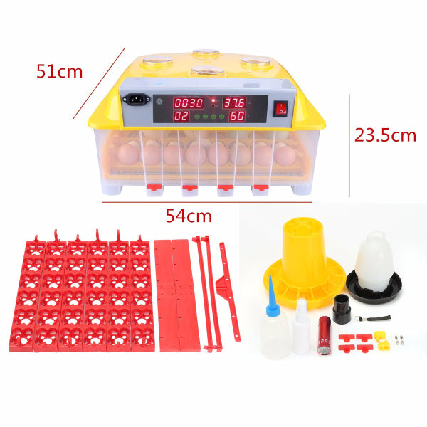 56 Eggs Turner Automatic Chicken Quail Bird Poultry Egg Incubator Hatcher Tray