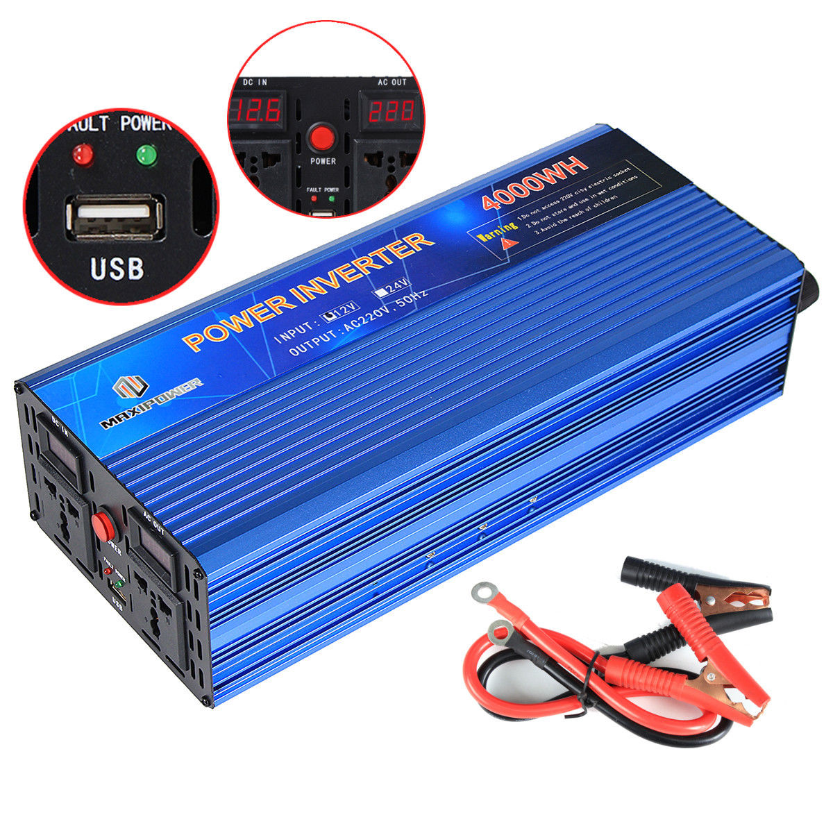 12 TO 220 V Power Inverter Modified Sine Wave Power Converter 2000 W 3000W 4000W