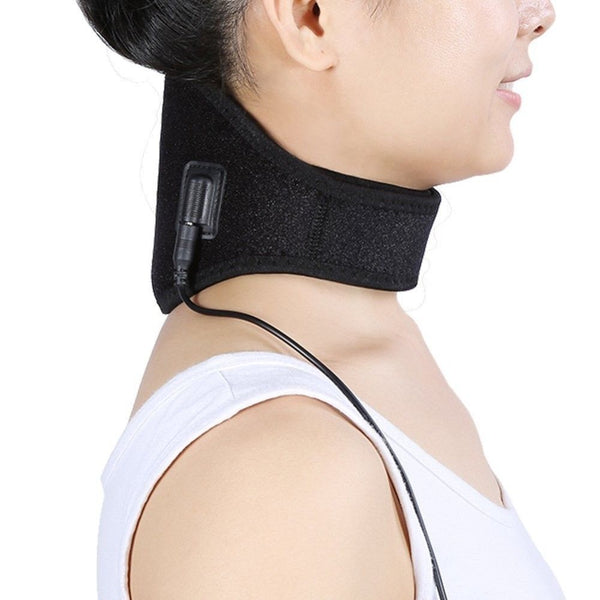 Electric Neck Heating Pad Wrap Hot Therapy Brace Heating Protector Strap Support