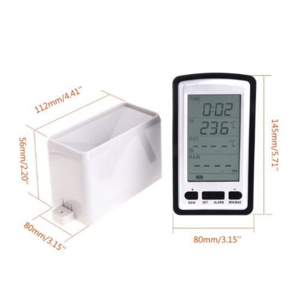 Digital Rain Gauge Wireless Temperature Weather Sensor Rain Indoor/outdoor