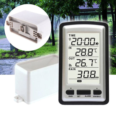 Digital Rain Gauge Wireless Temperature Weather Sensor Rain Indoor/outdoor
