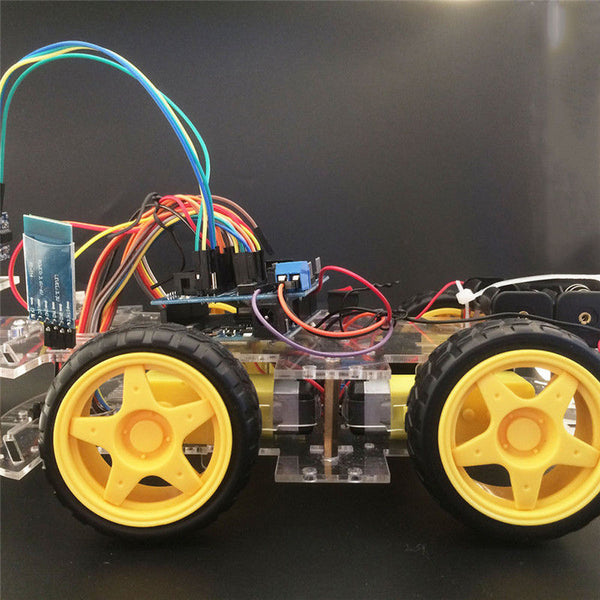 4WD Mini Tracking Motor Bluetooth IR Smart Robot Car Chassis DIY Kit Ultrasonic