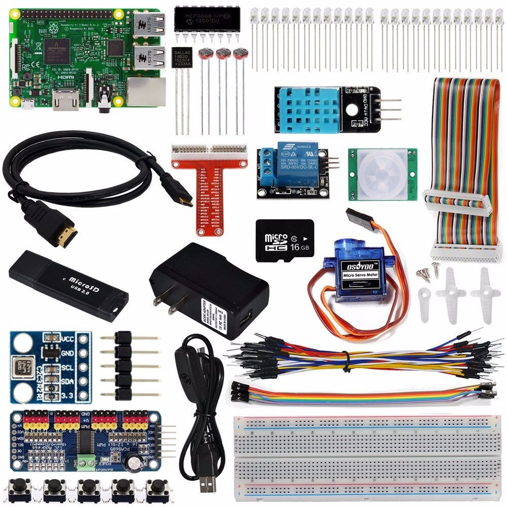 Raspberry Pi 3 Internet Of Things IOT Complete Starter Kit with RPi3 Model B Boa