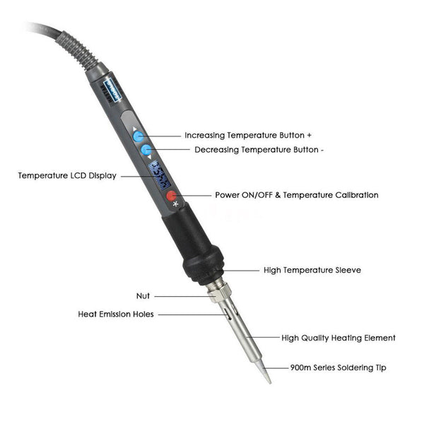 90W 220V Soldering Solder Iron Kit Set Temperature Electronic Repair Tool