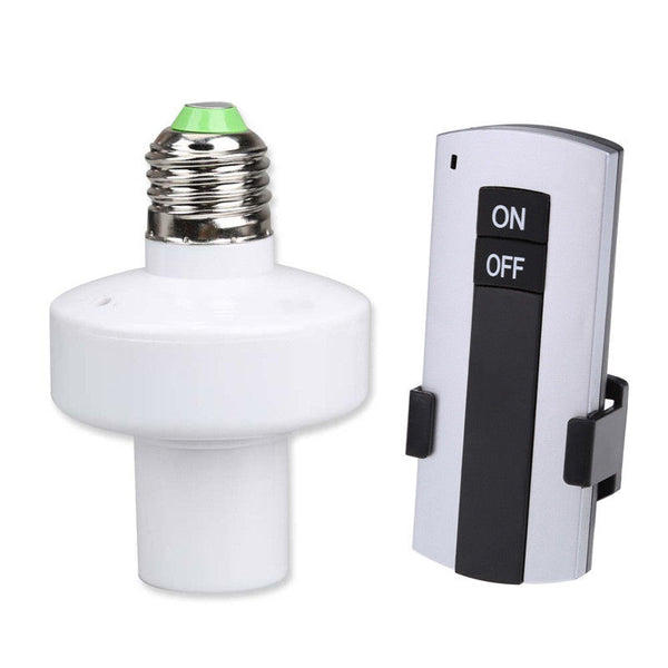 Wireless E27 Screw Lamp Bulb Holder Cap Light Remote Control Socket Switch Base