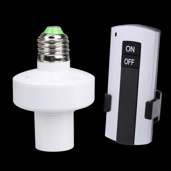 Wireless E27 Screw Lamp Bulb Holder Cap Light Remote Control Socket Switch Base