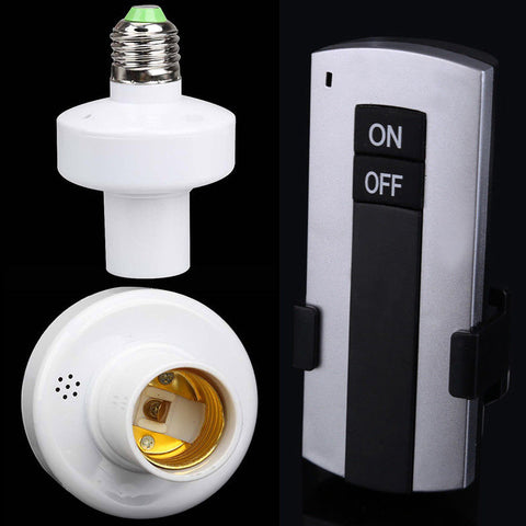 Wireless E27 Screw Lamp Bulb Holder Cap Light Remote Control Socket Switch Base
