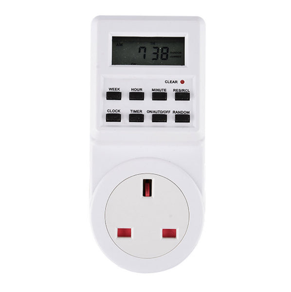 Timer Program Switch Digital LCD Power Energy Saving Plug In UK Socket 230V 13A