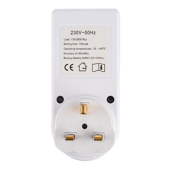 Timer Program Switch Digital LCD Power Energy Saving Plug In UK Socket 230V 13A