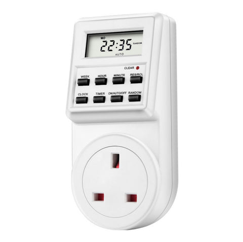 Timer Program Switch Digital LCD Power Energy Saving Plug In UK Socket 230V 13A