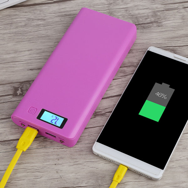 Dual USB LCD Display Power Bank Portable Backup 18650 8 Battery Charger Box Case