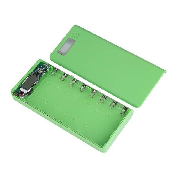 Dual USB LCD Display Power Bank Portable Backup 18650 8 Battery Charger Box Case