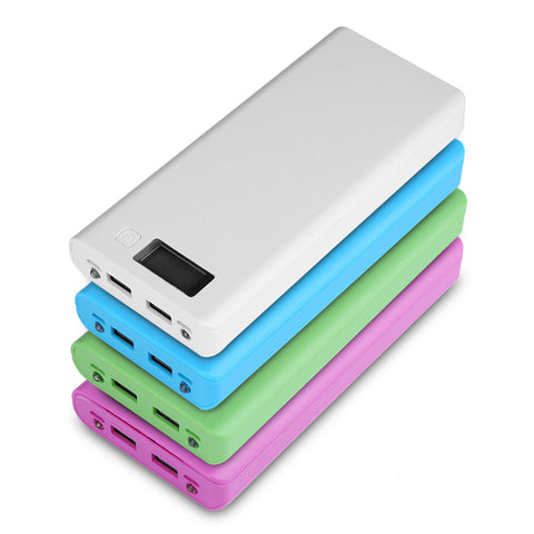 Dual USB LCD Display Power Bank Portable Backup 18650 8 Battery Charger Box Case