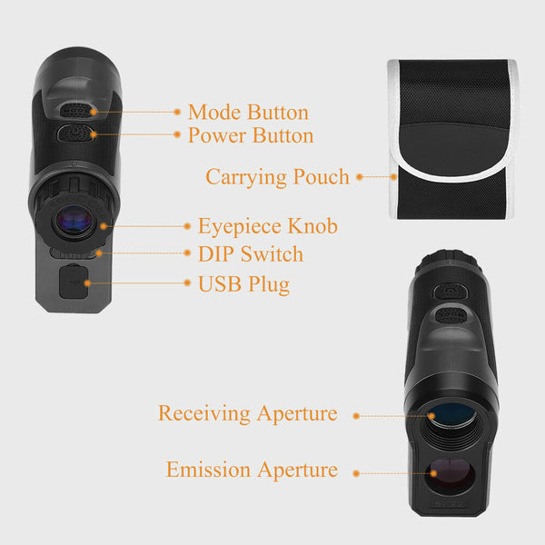 6x22 Optical 1000M Hunting Laser Range Finder High Precision Monocular Telescope