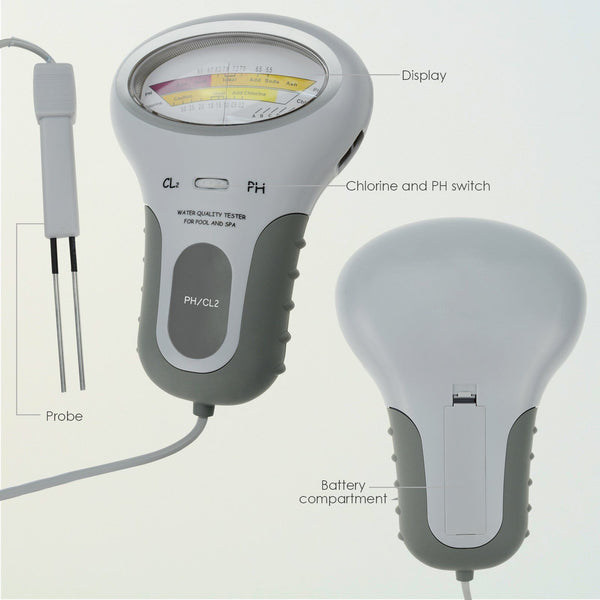 pH Chlorine Meter Swim Swimming Pool Spa Water Quality Analysis Tester Detector
