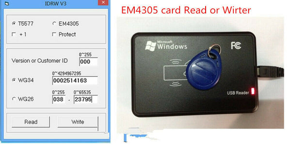 125 KHz RFID EM4305 T5567 ICID USB Card Reader programmer Writer Copier 5 FOBS