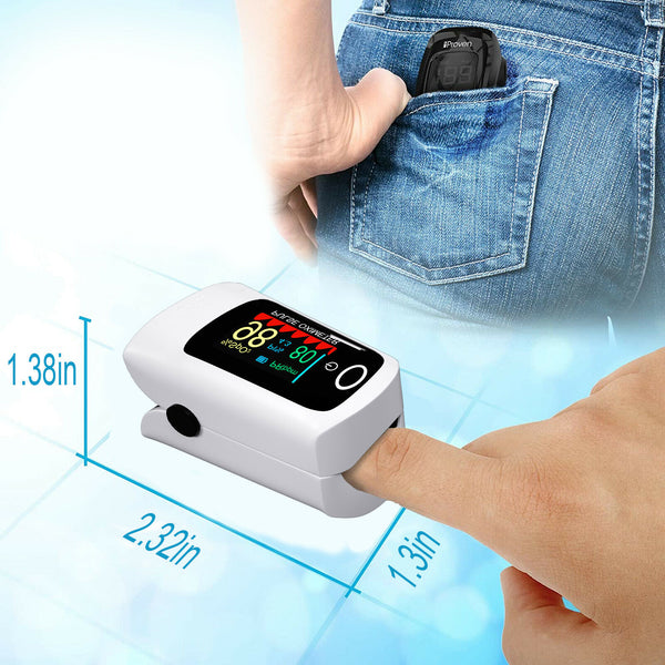 Finger Pulse Oximeter Blood Oxygen Saturation Measure Heart Rate SpO2 Monitor