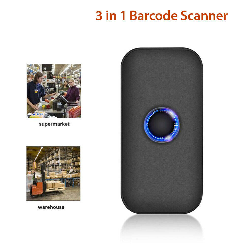 Wireless Bluetooth Barcode Scanner Reader for Android Phone iPad IOS Tablets