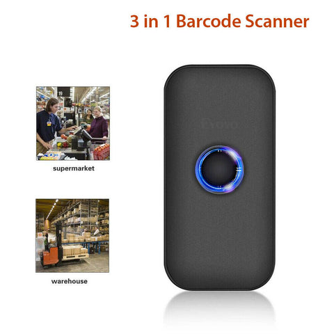 Wireless Bluetooth Barcode Scanner Reader for Android Phone iPad IOS Tablets