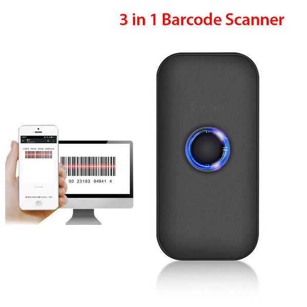 Wireless Bluetooth Barcode Scanner Reader for Android Phone iPad IOS Tablets