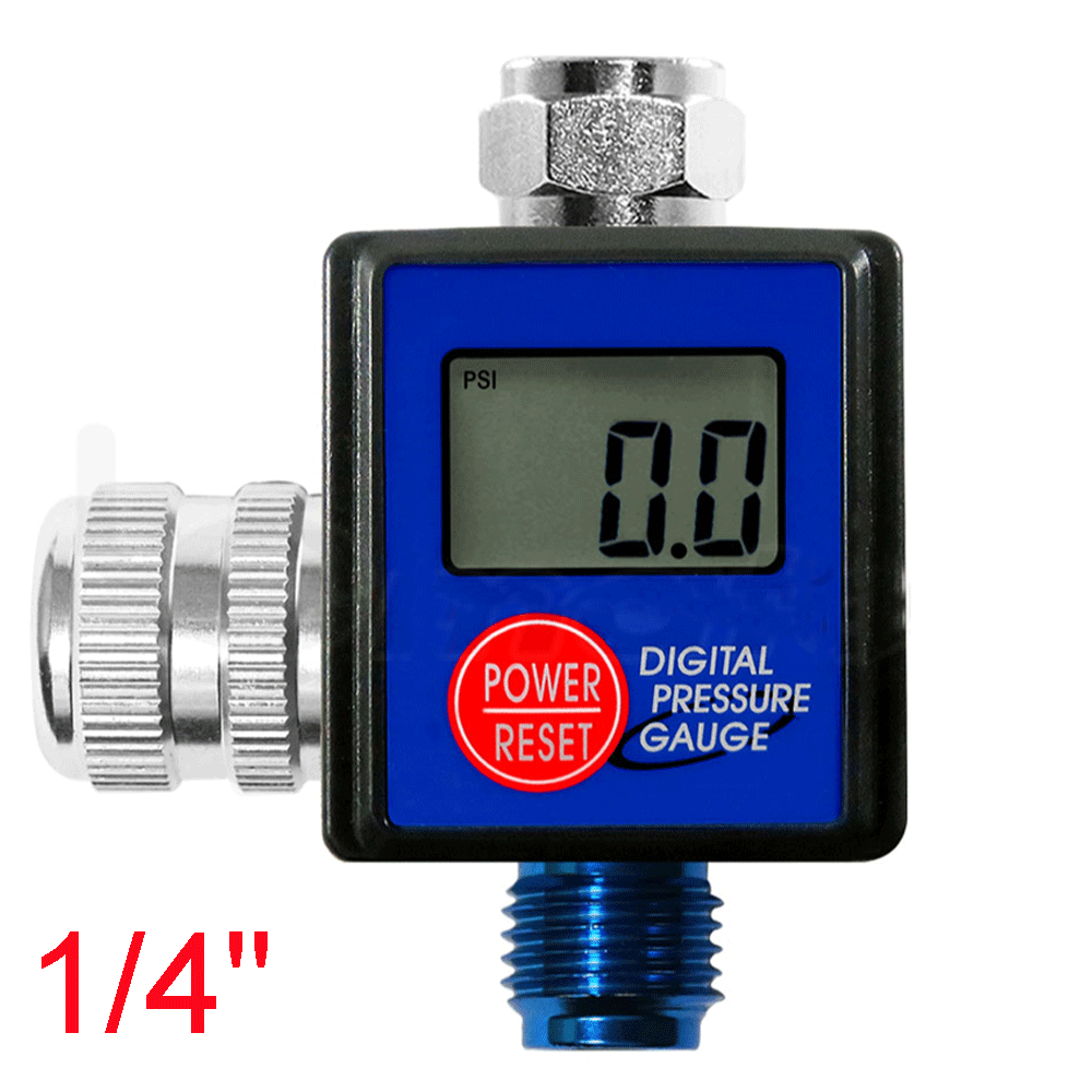 Digital Pressure Gauge Air Pressure Flow Regulator PSI Bar Kpa For Spray Paint