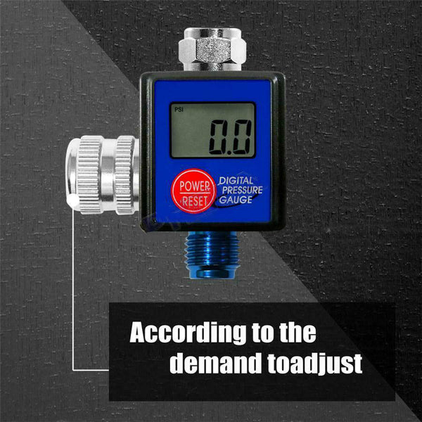 Digital Pressure Gauge Air Pressure Flow Regulator PSI Bar Kpa For Spray Paint