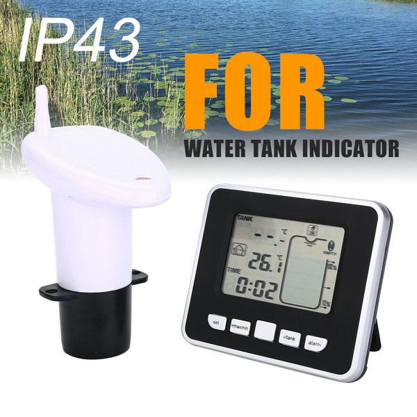 Ultrasonic Sonic Water Tank Liquid Level Meter Sensor Monitor Digital LCD Gauge