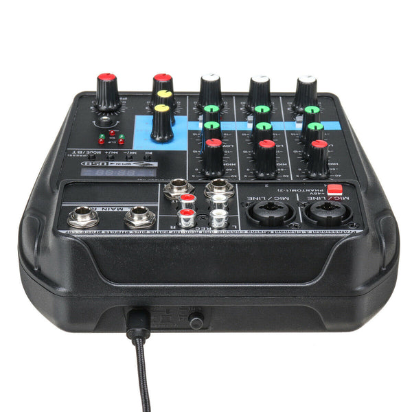 4 Channels USB DJ Mixer Bluetooth Record Live Studio Audio Sound Mixing Console