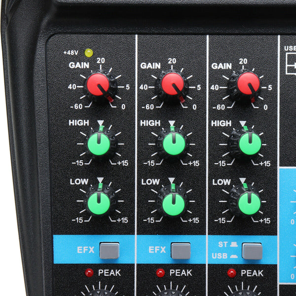 4 Channels USB DJ Mixer Bluetooth Record Live Studio Audio Sound Mixing Console