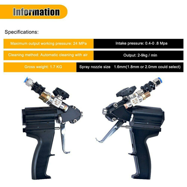 High Pressure Pneumatic Vacuum Polyurethane PU Coating Foam Air Purge Spray Gun