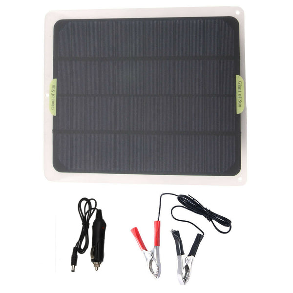 Outdoor 20W Solar Sun Panel DC 12V 5V Battery Charger Boat Marine RV Car Starter